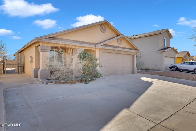 view of front of house with a garage