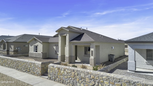 view of front of home with a patio