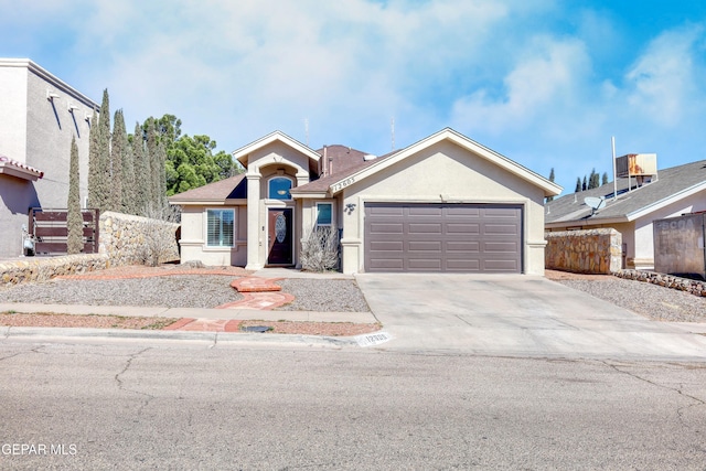 single story home with a garage