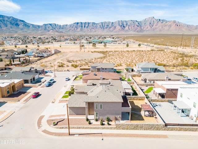 aerial view with a mountain view