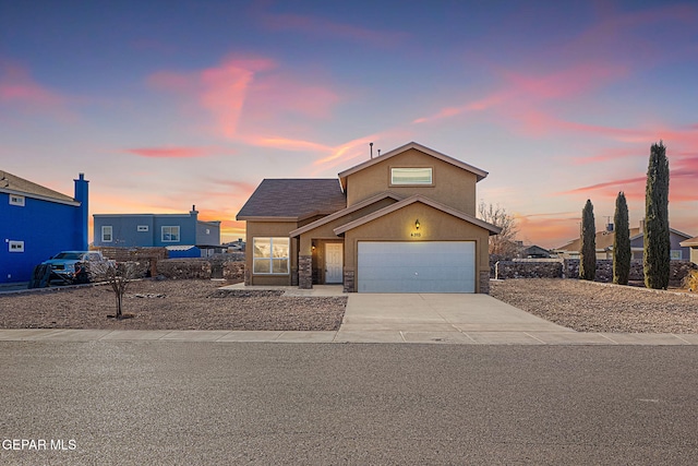 view of property featuring a garage