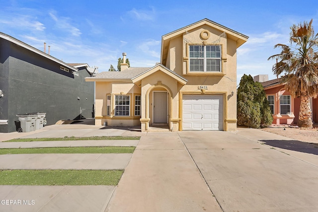 view of front facade with a garage