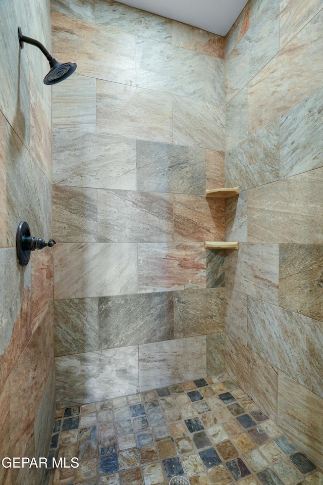 room details featuring a tile shower