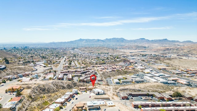 aerial view featuring a mountain view