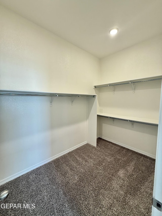 3872 Surmise St, El Paso, TX 79938 - walk in closet featuring dark carpet