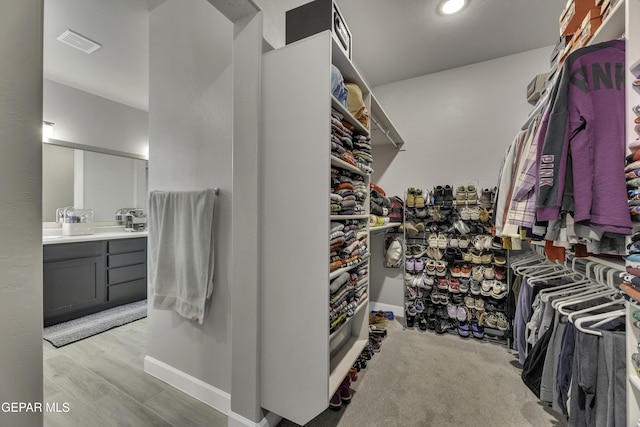 view of walk in closet