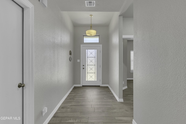 entrance foyer with hardwood / wood-style flooring