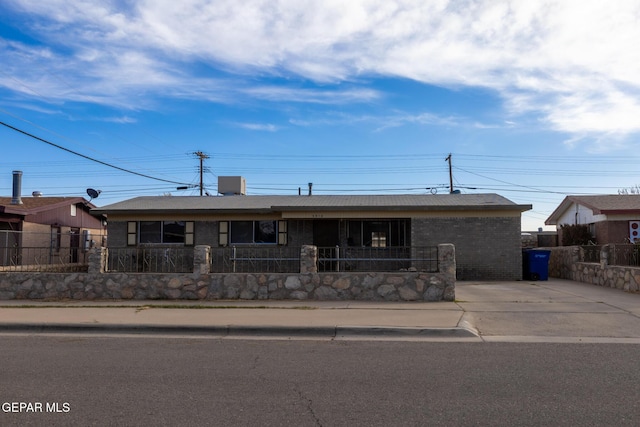 view of single story home