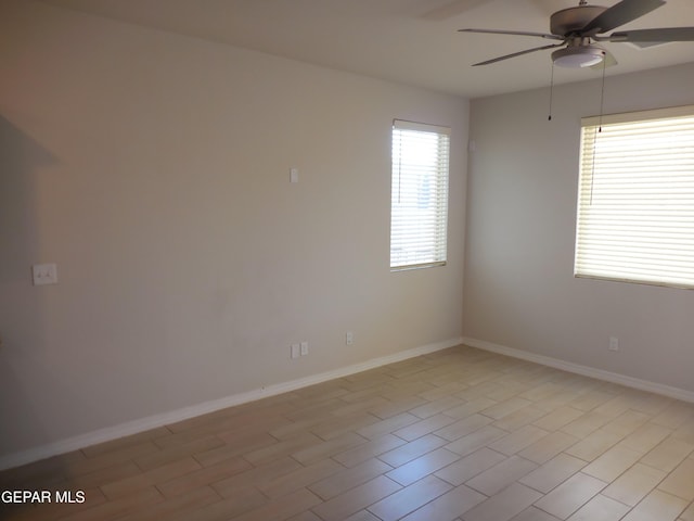 empty room with ceiling fan