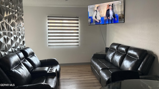 living room featuring hardwood / wood-style flooring