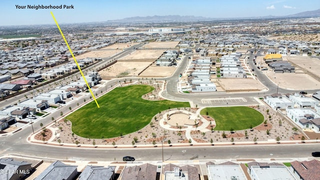 aerial view with a residential view