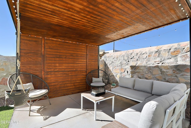 view of patio featuring an outdoor living space