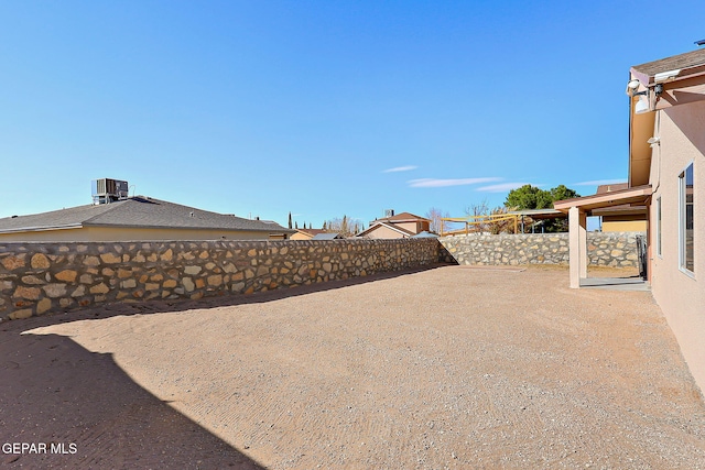 view of yard featuring fence