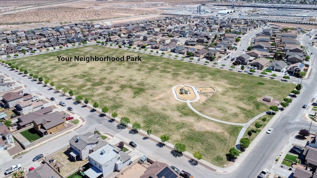 bird's eye view with a residential view