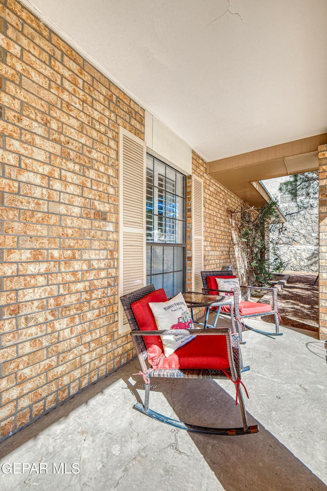 view of patio with a porch