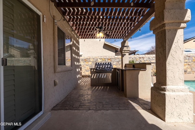 view of patio with a pergola