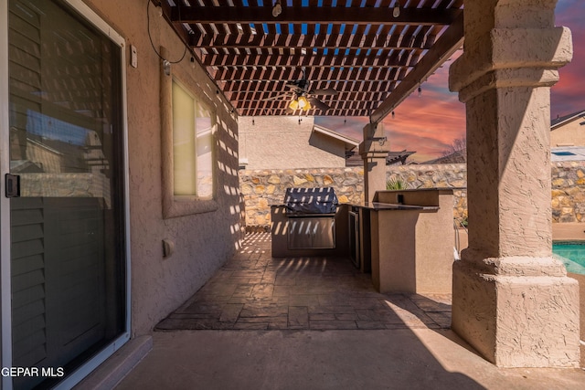 3612 Tierra Calida Dr, El Paso, TX 79938 - view of patio / terrace with a pergola