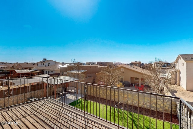 balcony with a residential view