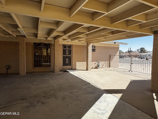 view of patio / terrace featuring fence