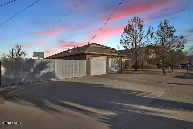 view of garage