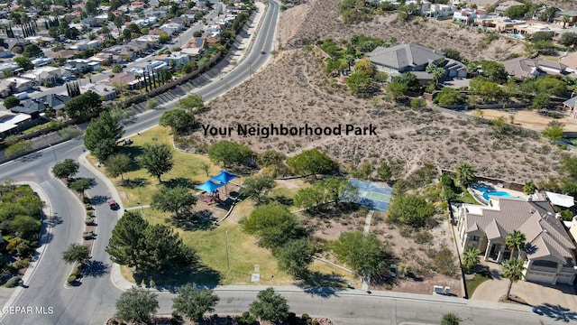 drone / aerial view featuring a residential view