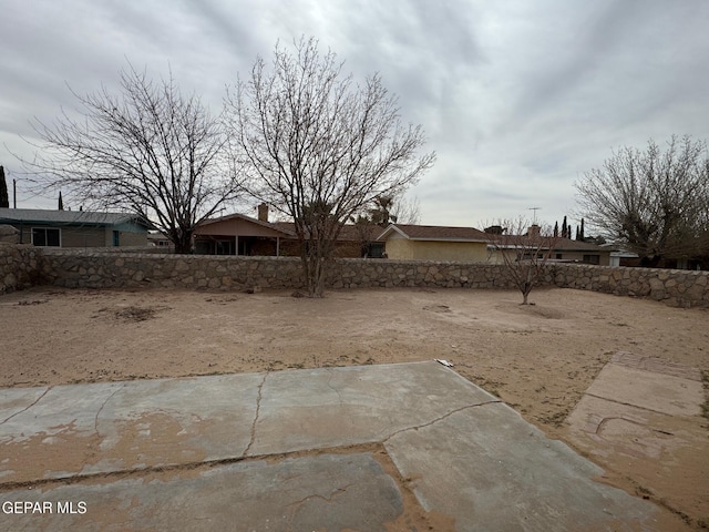 view of yard with a patio area and a fenced backyard