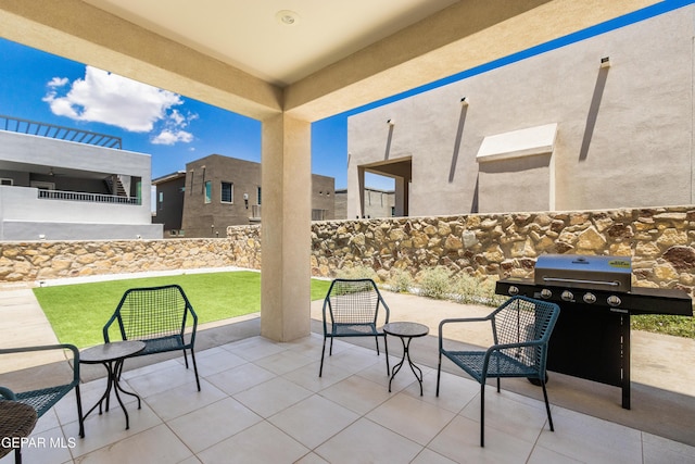 view of patio featuring grilling area