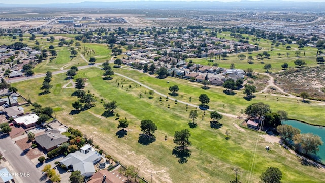 aerial view featuring a residential view and a water view