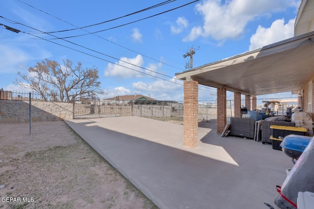 view of patio with a fenced backyard