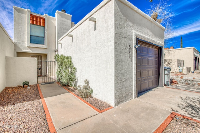 garage with a gate