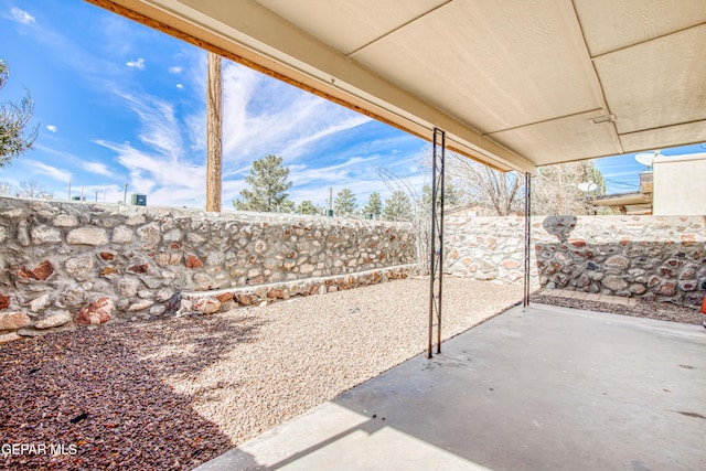 view of patio featuring a fenced backyard