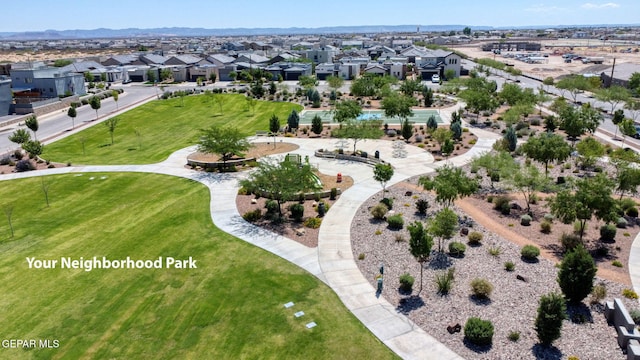 drone / aerial view featuring a residential view