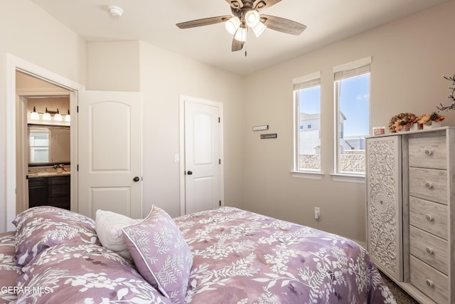 bedroom featuring a ceiling fan