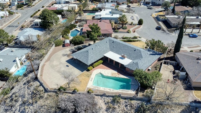 drone / aerial view featuring a residential view