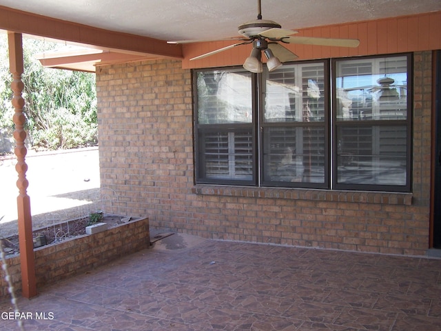 view of patio / terrace with a ceiling fan