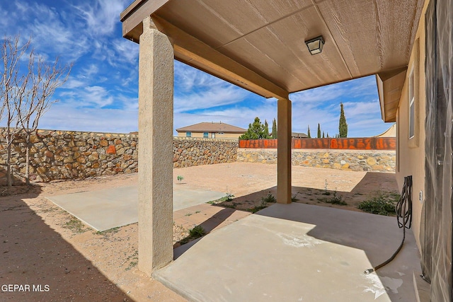 view of patio with a fenced backyard