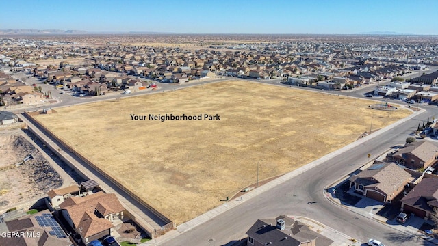 aerial view with a residential view