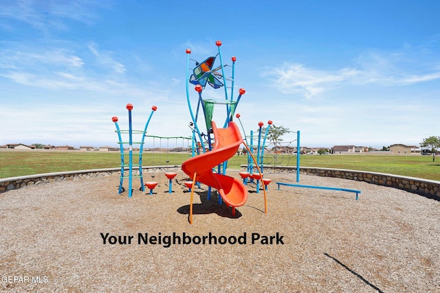 community play area with a yard