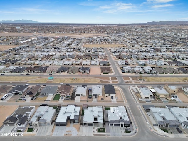 aerial view with a mountain view