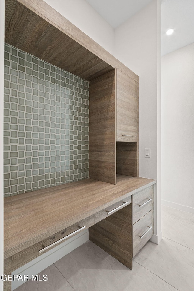 view of sauna / steam room with tile patterned floors