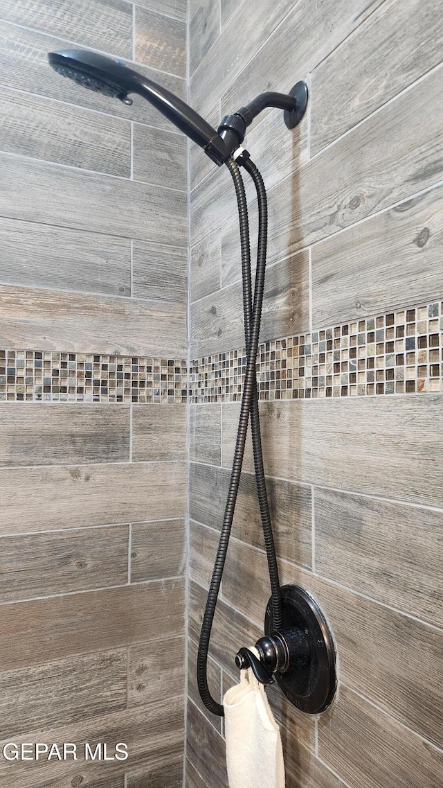 details with tiled shower