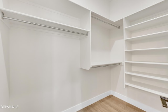 walk in closet featuring wood finished floors