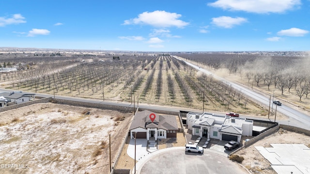 bird's eye view with a rural view