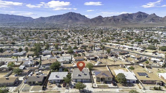 aerial view with a residential view and a mountain view