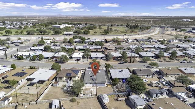 drone / aerial view with a residential view