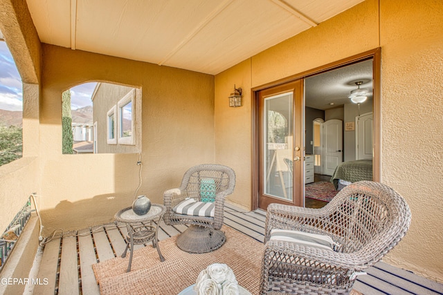 view of patio with a balcony