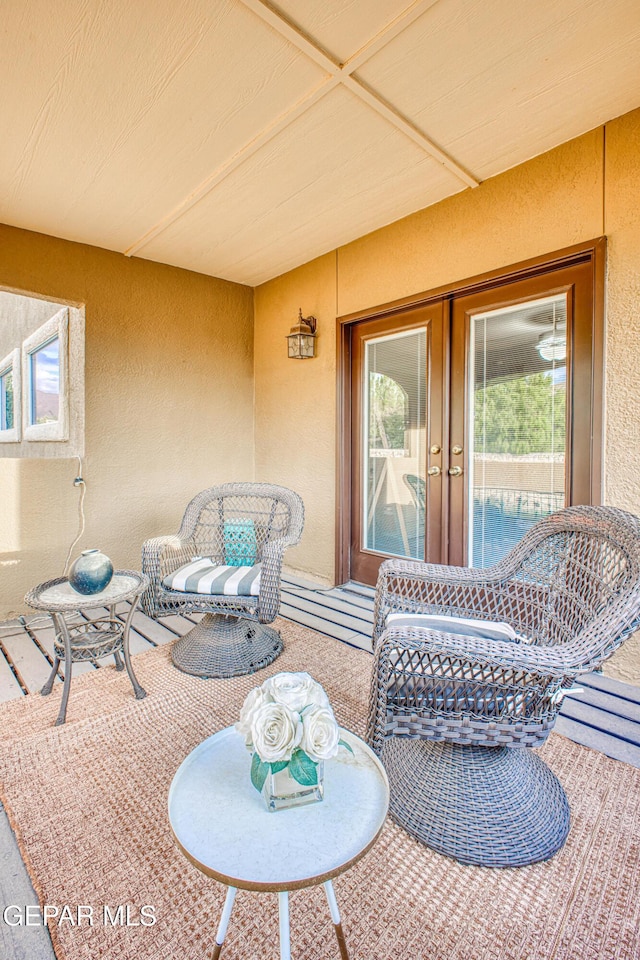 view of patio featuring french doors