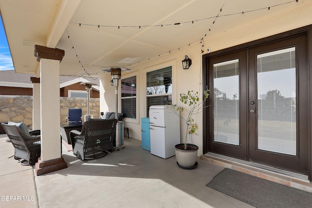 view of patio / terrace featuring french doors