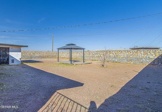 view of yard featuring a gazebo