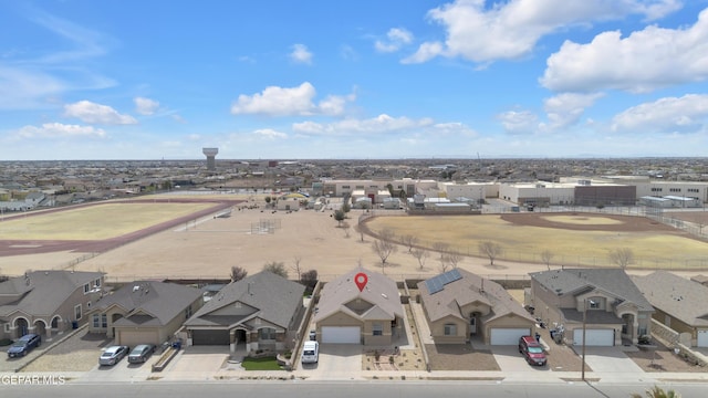 aerial view with a residential view
